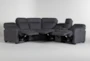 Jarrell Blue Grey 101" 3 Piece Power Reclining Sectional with Right Arm Facing Console Loveseat with USB - Side