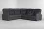 Jarrell Blue Grey 101" 3 Piece Power Reclining Sectional with Right Arm Facing Console Loveseat with USB - Signature