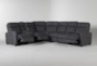 Jarrell Blue Grey 123" 4 Piece Power Reclining Sectional with Left Arm Facing Console Loveseat with USB - Side