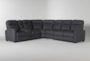 Jarrell Blue Grey 123" 4 Piece Power Reclining Sectional with Left Arm Facing Console Loveseat with USB - Signature
