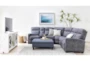 Jarrell Blue Grey 123" 4 Piece Power Reclining Sectional with Right Arm Facing Console Loveseat with USB - Room