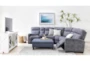 Jarrell Blue Grey 4 Piece 123" Power Reclining Sectional With Right Arm Facing Console Loveseat  - Room