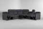 Jarrell Blue Grey 123" 4 Piece Power Reclining Sectional with Right Arm Facing Console Loveseat with USB - Side