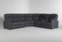 Jarrell Blue Grey 123" 4 Piece Power Reclining Sectional with Right Arm Facing Console Loveseat with USB - Side