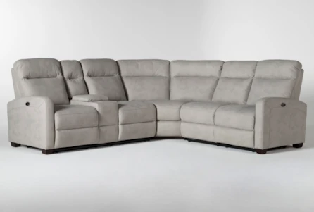 Jarrell Grey 101" 3 Piece Power Reclining Sectional with Left Arm Facing Console Loveseat
