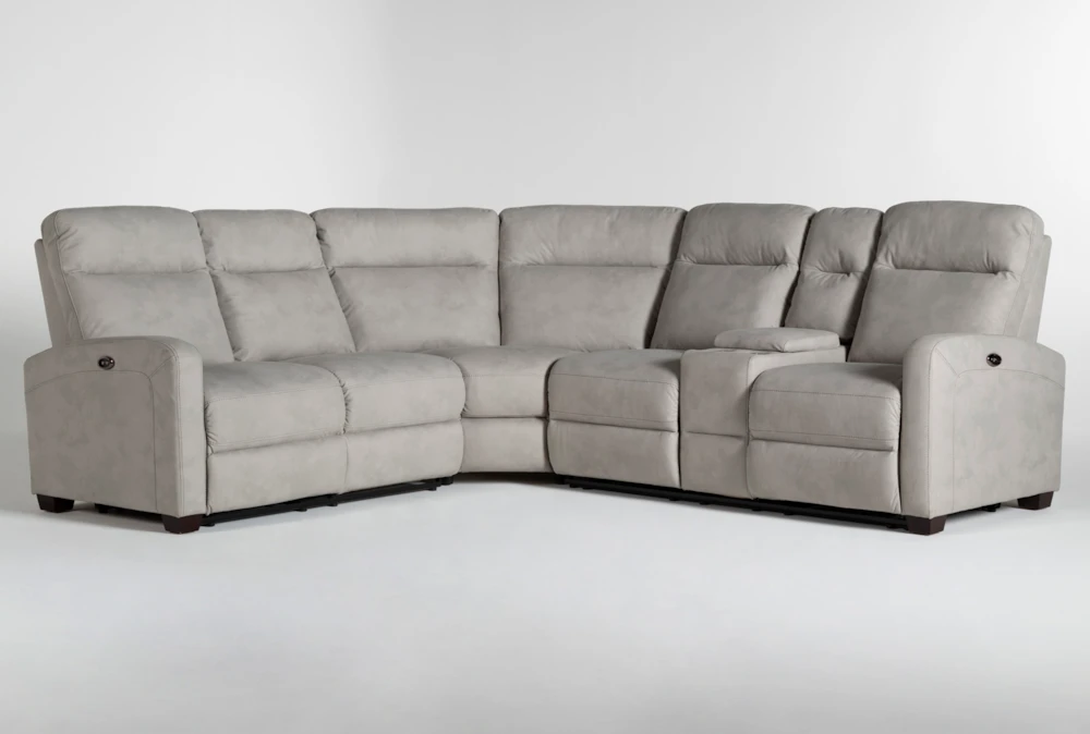 Jarrell Grey 101" 3 Piece Power Reclining Sectional with Right Arm Facing Console Loveseat