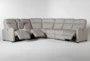 Jarrell Grey 123" 4 Piece Power Reclining Sectional with Left Arm Facing Console Loveseat - Feature