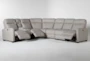 Jarrell Grey 123" 4 Piece Power Reclining Sectional with Left Arm Facing Console Loveseat - Recline