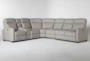 Jarrell Grey 123" 4 Piece Power Reclining Sectional with Left Arm Facing Console Loveseat - Signature