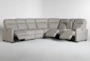 Jarrell Grey 123" 4 Piece Power Reclining Sectional with Right Arm Facing Console Loveseat - Feature