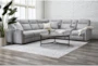 Jarrell Grey 123" 4 Piece Power Reclining Sectional with Right Arm Facing Console Loveseat  - Room