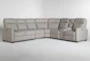 Jarrell Grey 4 Piece 123" Power Reclining Sectional With Right Arm Facing Console Loveseat  - Signature