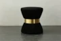 Black Upholstered + Gold End Table - Signature