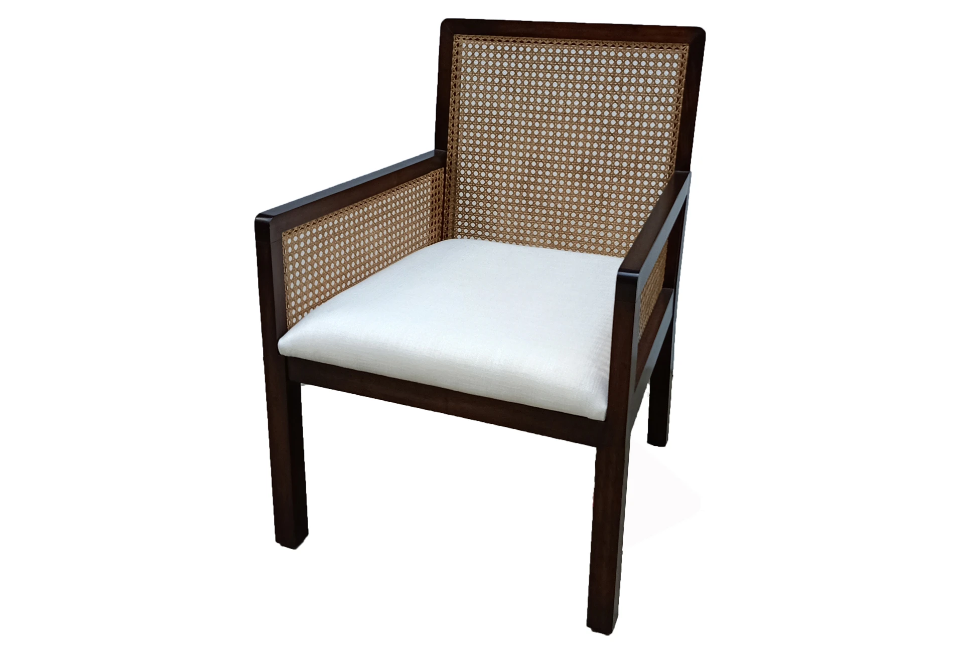 Mahogany + Cane Back Accent Chair Living Spaces
