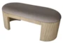 Ribbed Grey Upholstered Bench - Signature