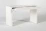 2 Piece Office Set With Vember White Desk + Phoebe Blie Office Chair - Side