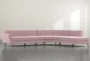 Chill III 3 Piece 134" Pink Sectional With Right Facing Bumper Chaise - Side