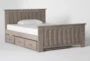 Morgan Grey Full Wood Panel Bed With Trundle - Side