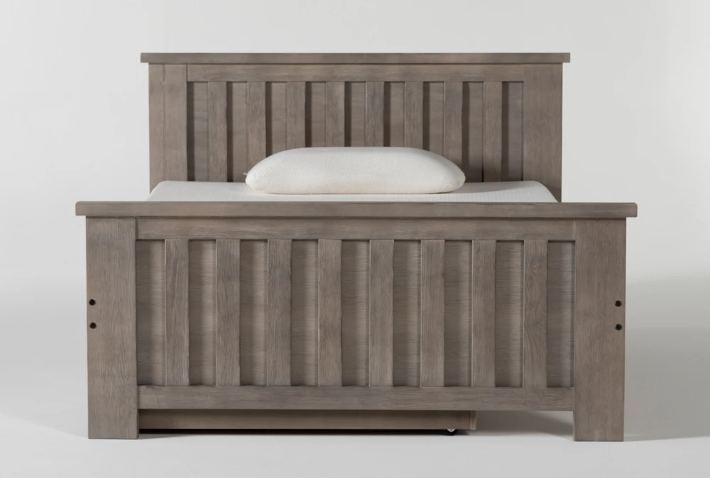 Morgan Grey Full Wood Panel Bed With Trundle
