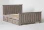 Morgan Grey Full Wood Panel Bed With Trundle - Slats