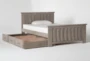 Morgan Grey Full Wood Panel Bed With Trundle - Storage