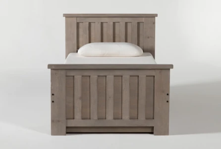 Morgan Grey Twin Wood Panel Bed With Trundle - Main