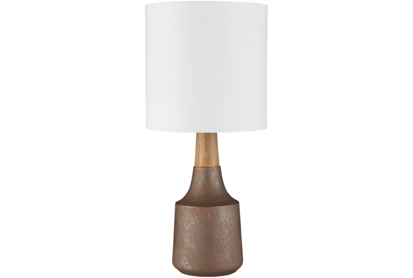 18 Inch Camel Brown  + Wood Table Lamp - 360