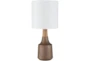 18 Inch Camel Brown  + Wood Table Lamp - Signature