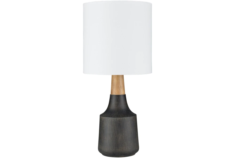 18 Inch Black  + Wood Table Lamp