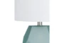 18" Sky Blue Frosted Glass Geometric Table Lamp - Detail