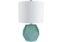 18" Sky Blue Frosted Glass Geometric Table Lamp - Signature