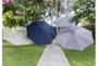 Outdoor Market Stripe 9' Umbrella With Base - Room