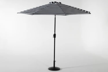 Outdoor Market Stripe Umbrella With Base
