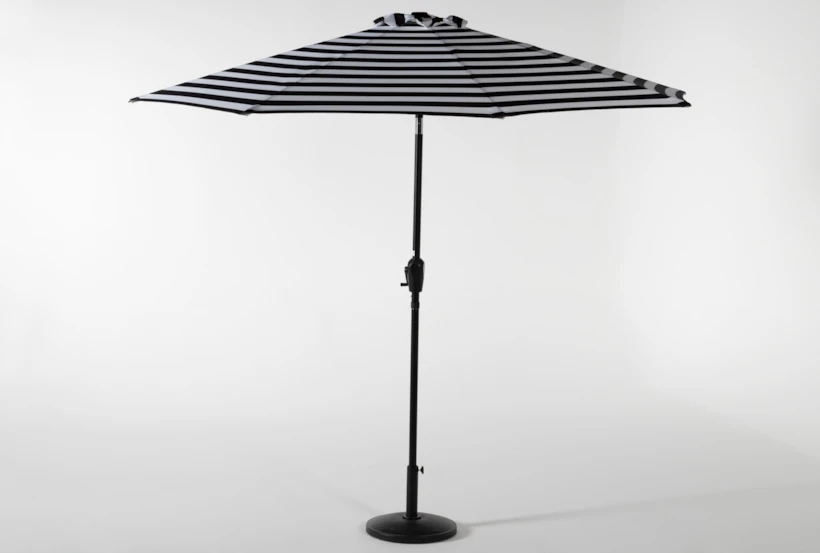 Outdoor Market Stripe 9' Umbrella With Base - 360