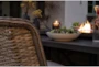 Capri Outdoor Firepit Bar Table With Two Bar Tables And Eight Swivel Barstools - Room