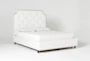 Sophia White II California King Upholstered Panel Bed With Storage - Signature