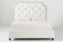 Sophia White II King Upholstered Panel Bed With Storage - Front