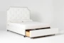 Sophia White II King Upholstered Panel Bed With Storage - Detail