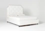 Sophia White II King Upholstered Panel Bed With Storage - Signature