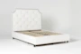 Sophia White II King Upholstered Panel Bed With Storage - Slats