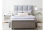 Boswell California King Grey Upholstered Panel Bed - Room^