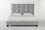 Boswell California King Grey Upholstered Panel Bed - Signature