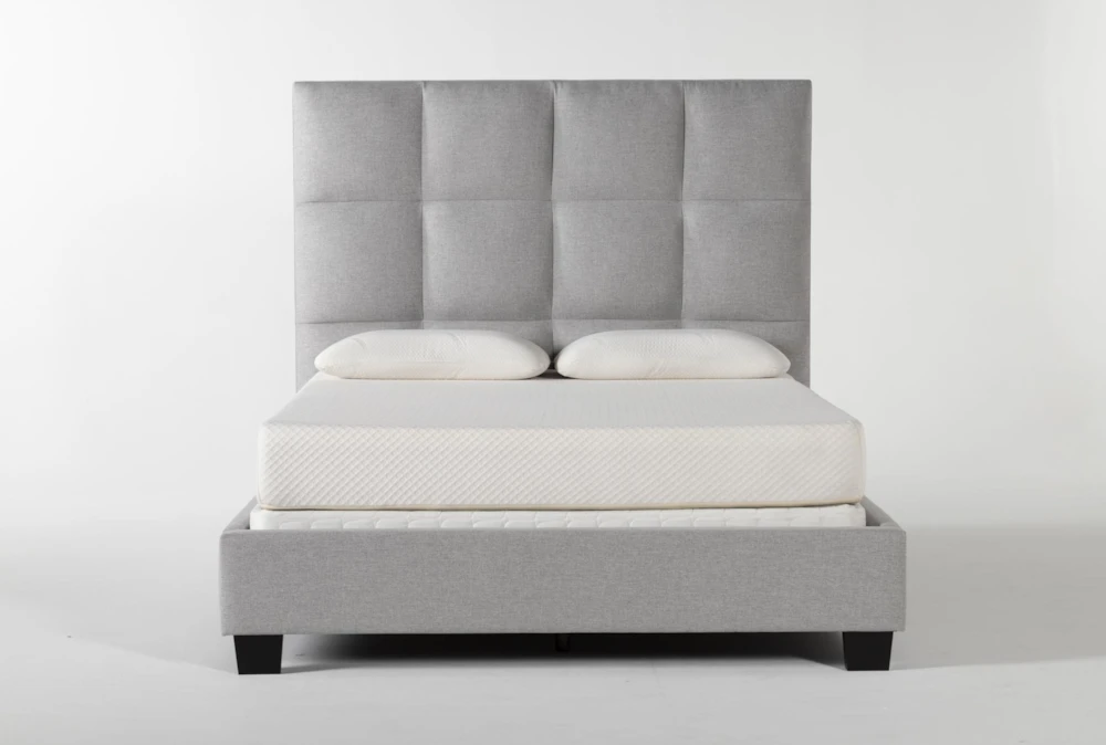 Boswell Queen Grey Upholstered Panel Bed