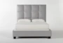 Boswell Queen Grey Upholstered Panel Bed - Signature