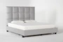 Boswell California King Grey Upholstered Panel Bed With Storage - Side
