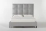 Boswell Queen Grey Upholstered Panel Bed With Storage - Signature
