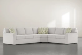 Aspen Down 3 Piece 126" Sectional With Left Arm Facing Sofa