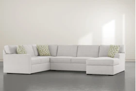 Aspen Down 3 Piece 134" Sectional With Right Arm Facing Chaise