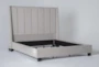 Topanga Grey California King Velvet Upholstered Panel Bed - Side