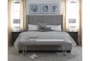 Topanga Grey Eastern King Velvet Upholstered Panel Bed - Room^